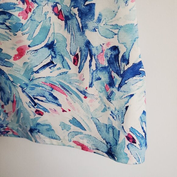 STELLA PARKER Women's Floral Sleeveless Sports Top Crochet V Neck M - Picture 4 of 5